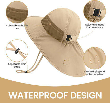 Baby Sun Hat with Neck Flap for Sun Protection Toddler Beach Hat UPF 50+ Outdoors 0-6 Years Boys