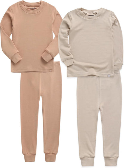VAENAIT 6M-12Y Toddler Kids Girls Boys Soft Comfy Modal Tencel Solid Raglan Sleepwear Pajamas Pjs
