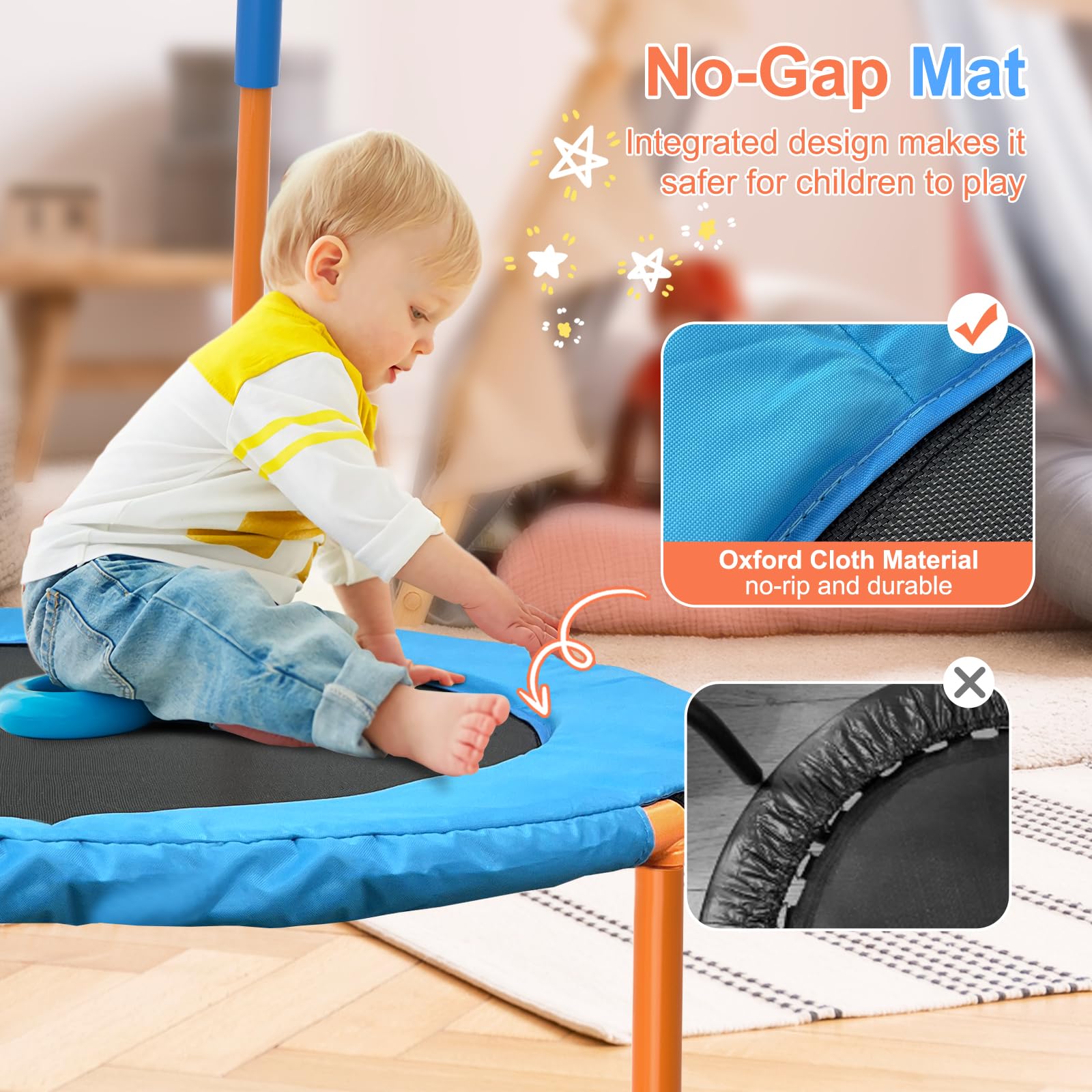 Ativafit 36inch Mini Toddler Trampoline for Kids Ages 1-6 Indoor Outdoor Folding Small Rebounder