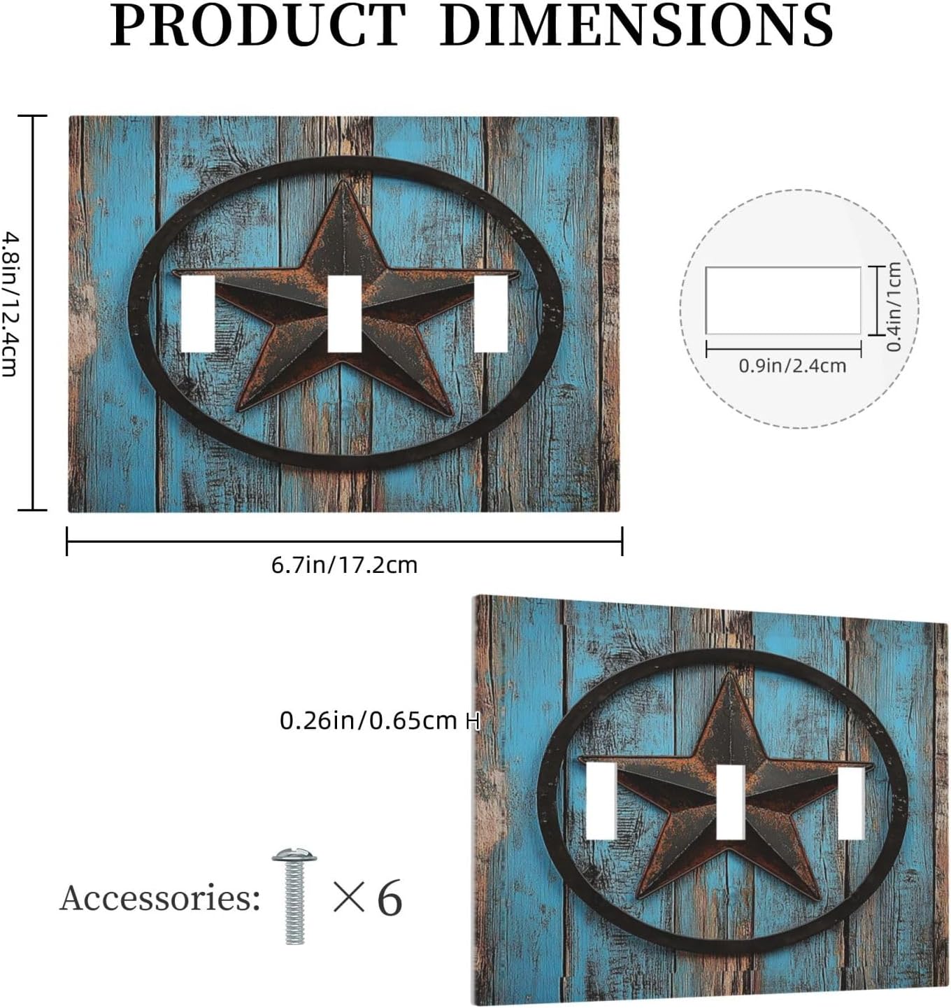 Decorative Switch Plates Rustic Wood Country Barn Texas Star On Teal 3 Gang Wall Plate Triple