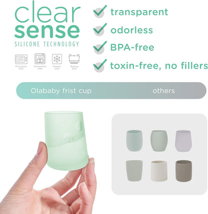 Olababy First Cup | Clear Sense 100% Silicone Infant Trainer Cup | 2oz Medicine Cup for Newborn |