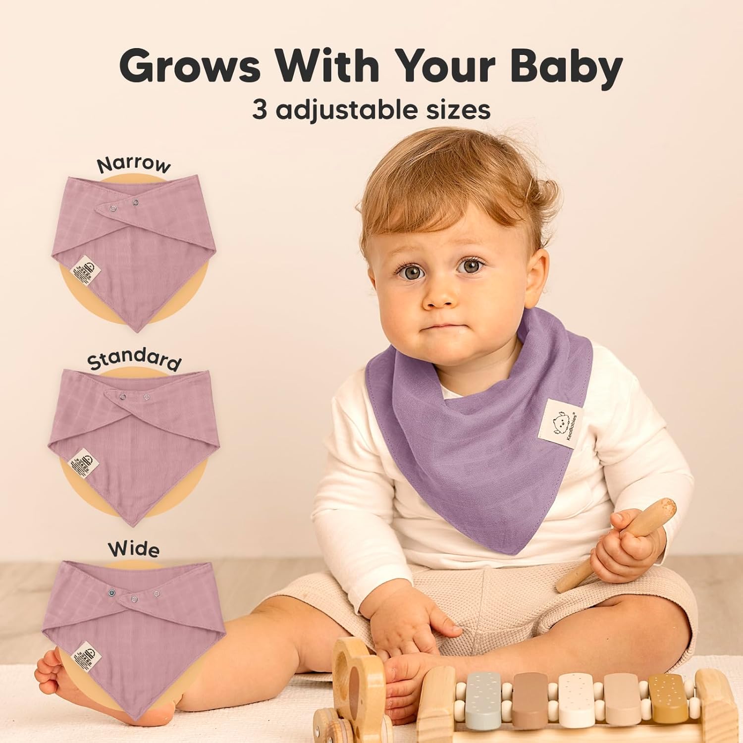 8-Pack Muslin Baby Bibs for Boys, Girls - Muslin Bandana Drool Bibs for Baby Girl & Boy, Drooling