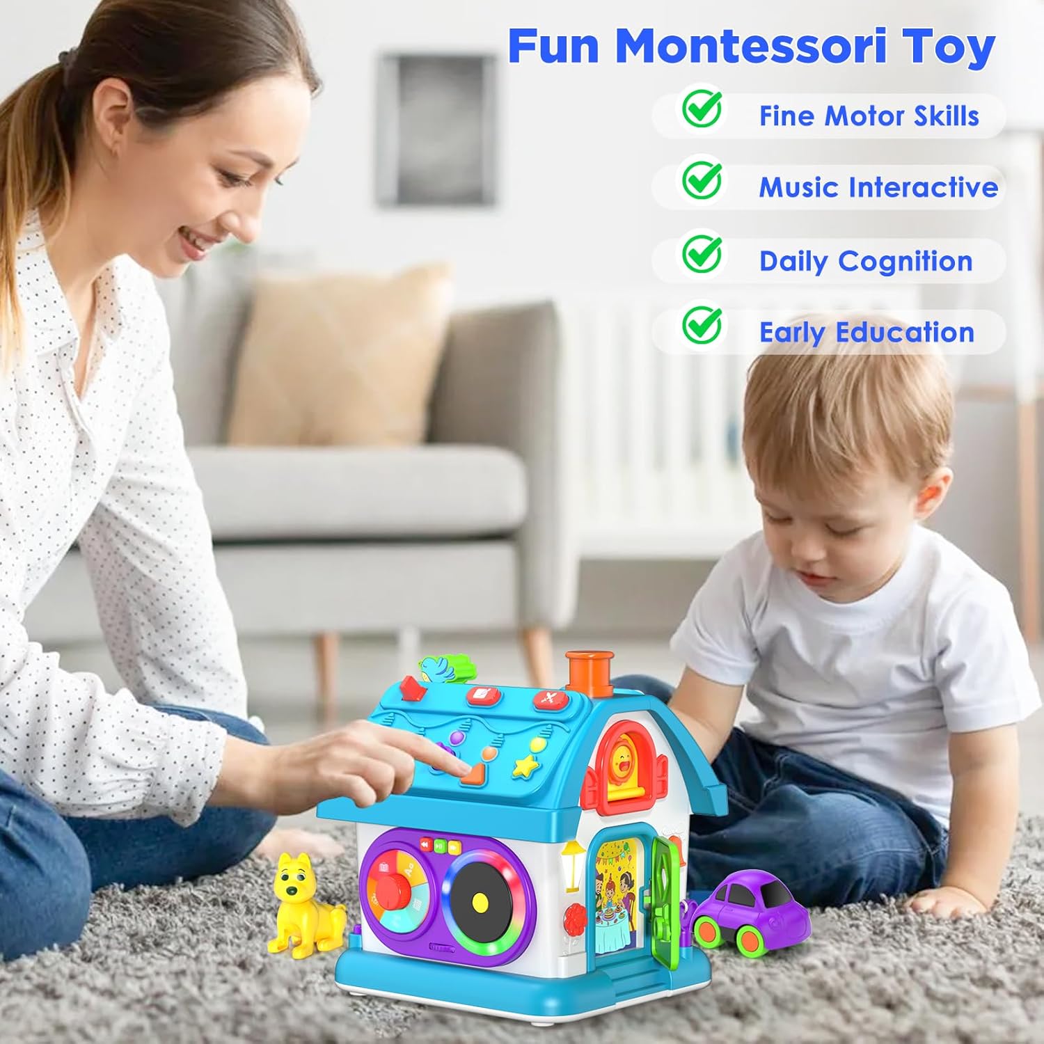 14-in-1 Montessori Toys for 1 Year Old Boy Gifts, Musical Educational Baby Toy 12-18 Month, First