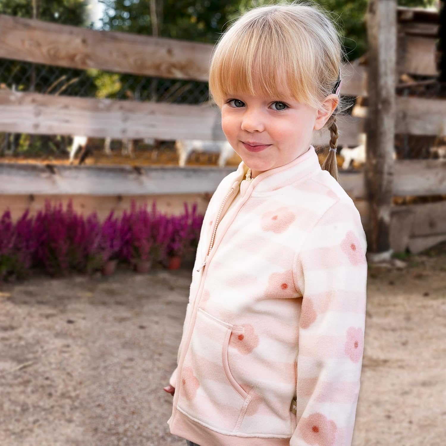 DAVE & BELLA Kids Printed Polar Fleece Jacket Toddler Baby Boys Girls Zip Up Long Sleeve Spring