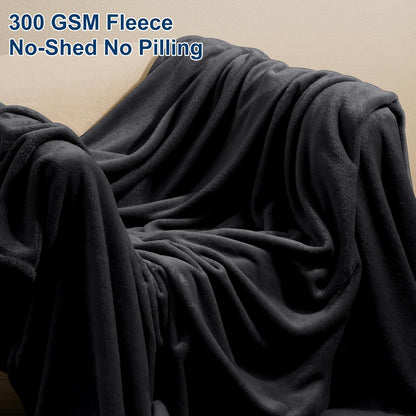 PHF Ultra Soft Fleece Blanket King Size, No Shed No Pilling Luxury Plush Cozy 300GSM Lightweight