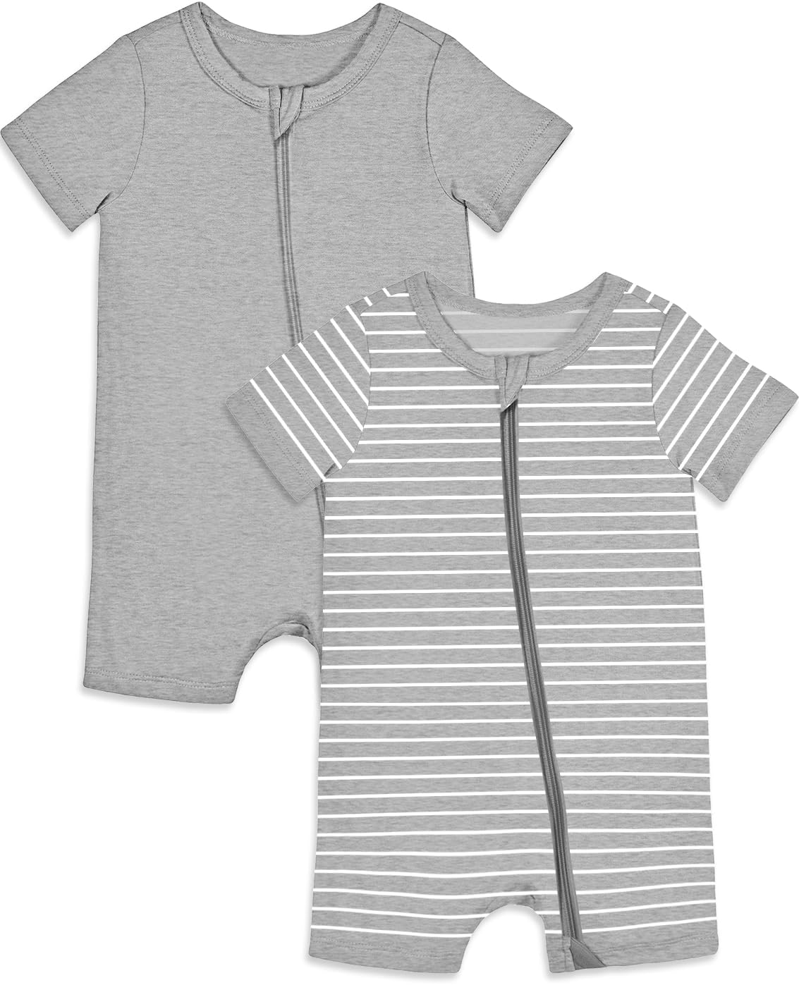 Jimonda Baby Rompers Cotton Baby Boys Baby Girls Short Sleeve Sleepers Pjs Two Way Zipper One-piece