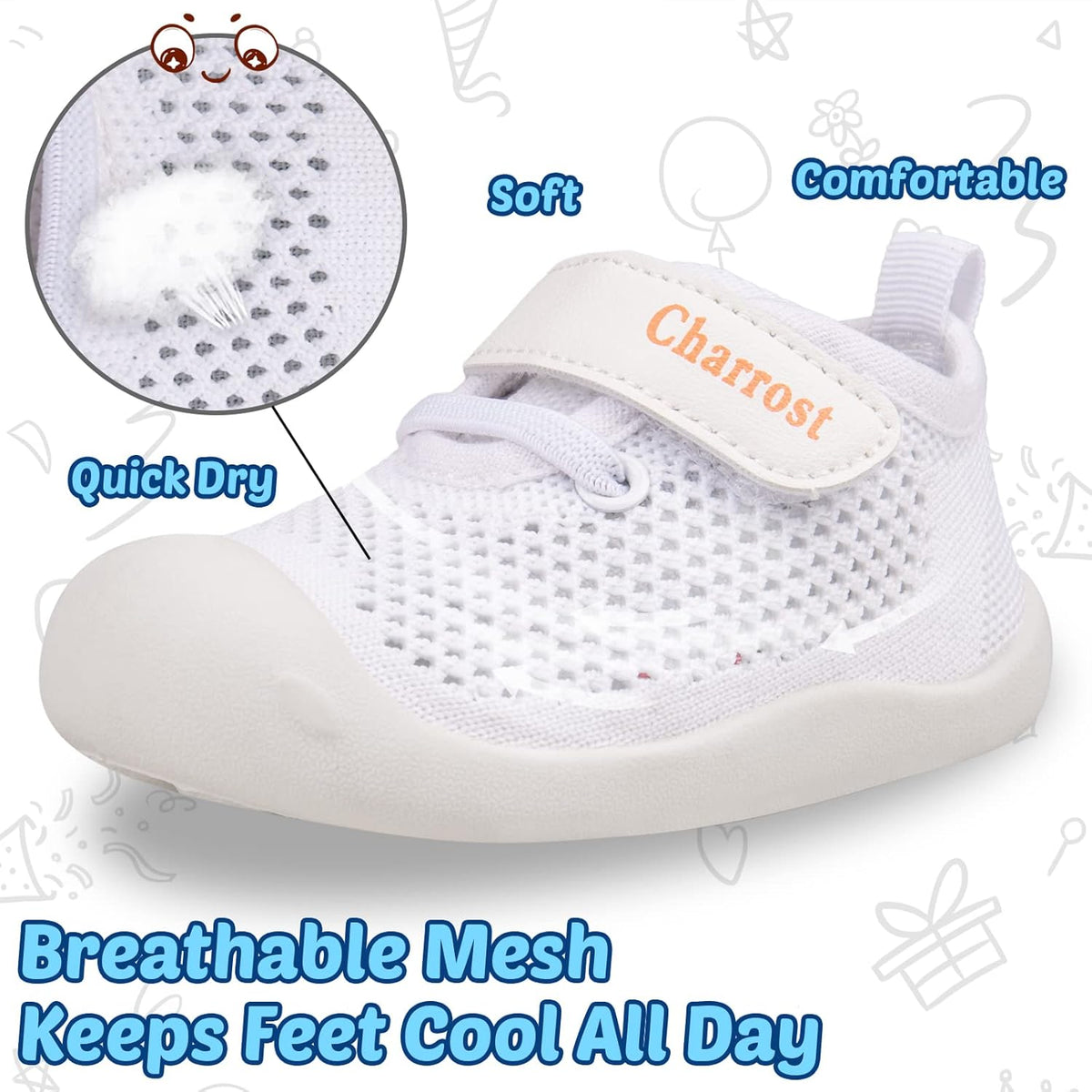Baby First-Walking Shoes 1-4 Years Kid Shoes Trainers Toddler Infant Boys Girls Soft Sole Non Slip