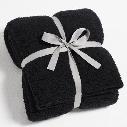 CYMULA Super Soft Knit Throw Blanket Twin Size Black-Lightweight Plush Fuzzy Fluffy Warm Cozy