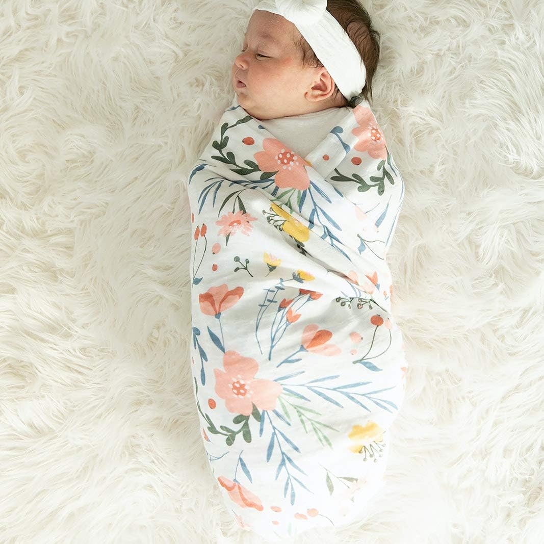 GRACED SOFT LUXURIES Premium Muslin Baby Swaddle Blankets 2 Pack | Large 47 x 47 inch | 100% Cotton