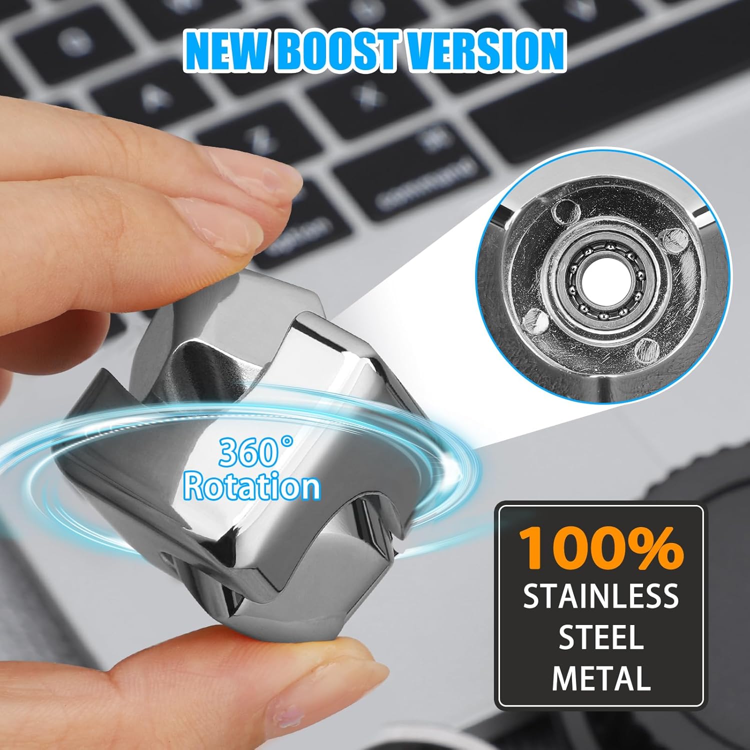 Silver Fidget Spinner for Kids, Fidget Toy, Cool Hand Spinner Gift Toys Autism Sensory Toy Goodie