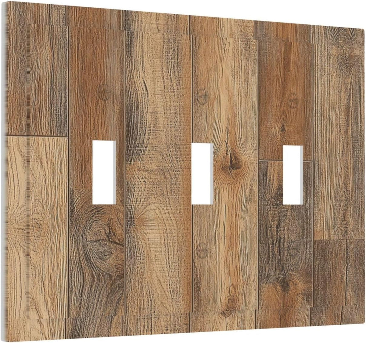 Decorative Switch Plates Retro Rustic Brown Wood Grain 3 Gang Wall Plate Triple Toggle Light Switch
