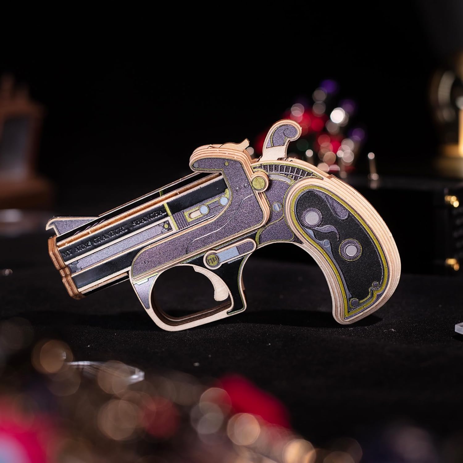 MU Wooden Puzzle for Adult Toy Gun Derringer-Obsidian Knight Defender Puzzles Building, AK47