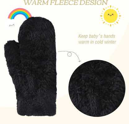 PESAAT Baby Girl Mittens Fleece Toddler Boy Mittens Warm Kids Winter Gloves Unisex Cold Weather