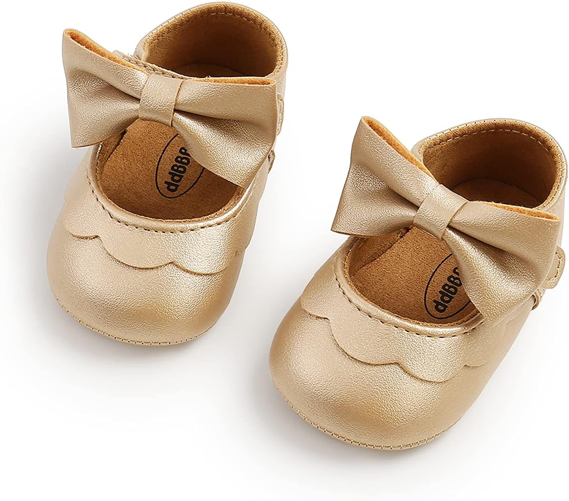 Baby Shoes Mary Jane Flats Non Slip Soft Sole Infant Toddler Sneakers First Walkers Party Christmas