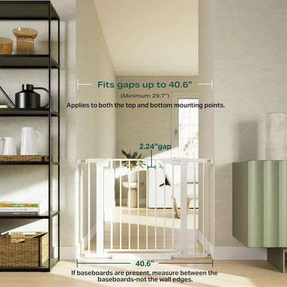 Cumbor 29.7-40.6" Baby Gate for Stairs, Mom's Choice Awards Winner-Dog Gate for Doorways, Pressure