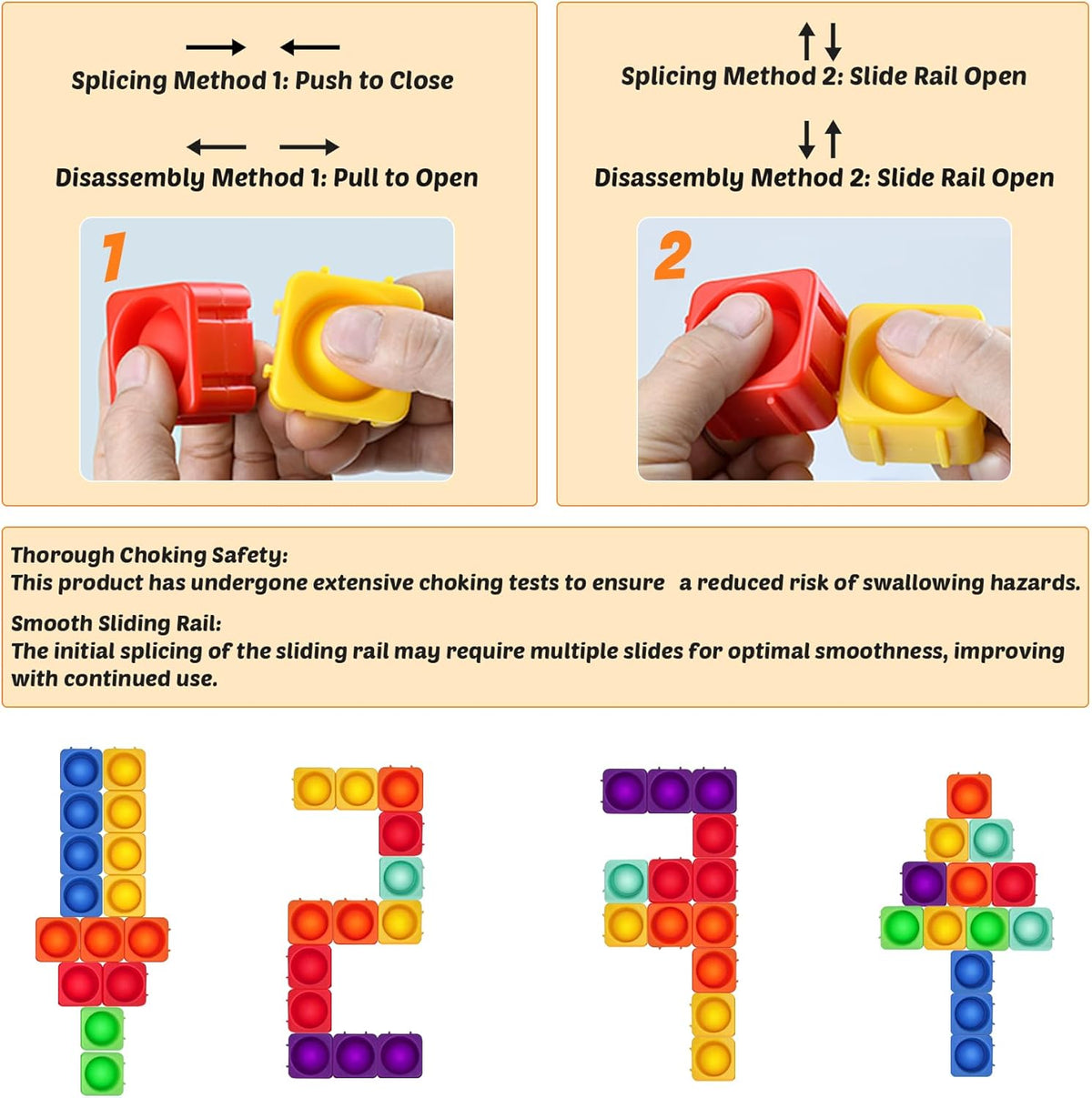 Giant Pop Blocks Bubble Premium Silicone Pop Fidget Blocks for Endless Joy and Education - Vibrant