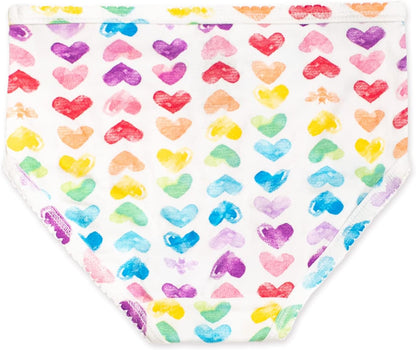 Burt's Bees Baby Toddler Girls' Underwear Set of 5 - Solids, Stripes,Prints, Tag-Free with Sizes