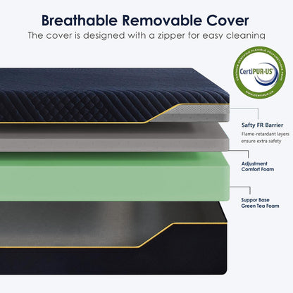 14 Inch King Size Mattress Gel-Infused Memory Foam,Medium with Removable Washable Cover Cooling Gel