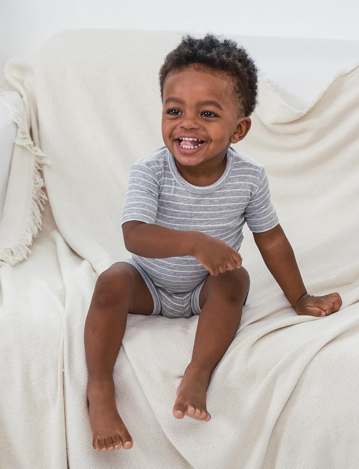 AVAUMA Stripe Pattern Baby Boys Girls Pajama Set Kids Toddler Snug fit Ribbed Sleepwear pjs for