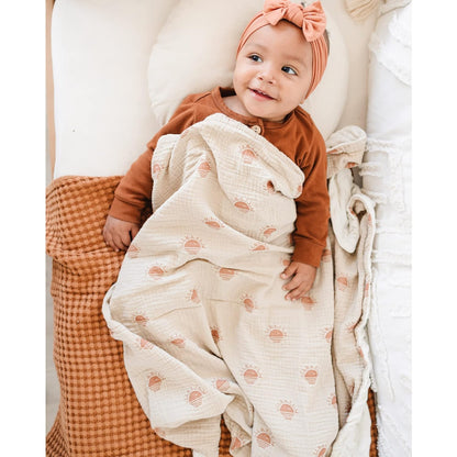 Konssy Baby Blankets for Unisex Boys Girls, Super Soft Nursery Minky Blankets with Muslin Cotton
