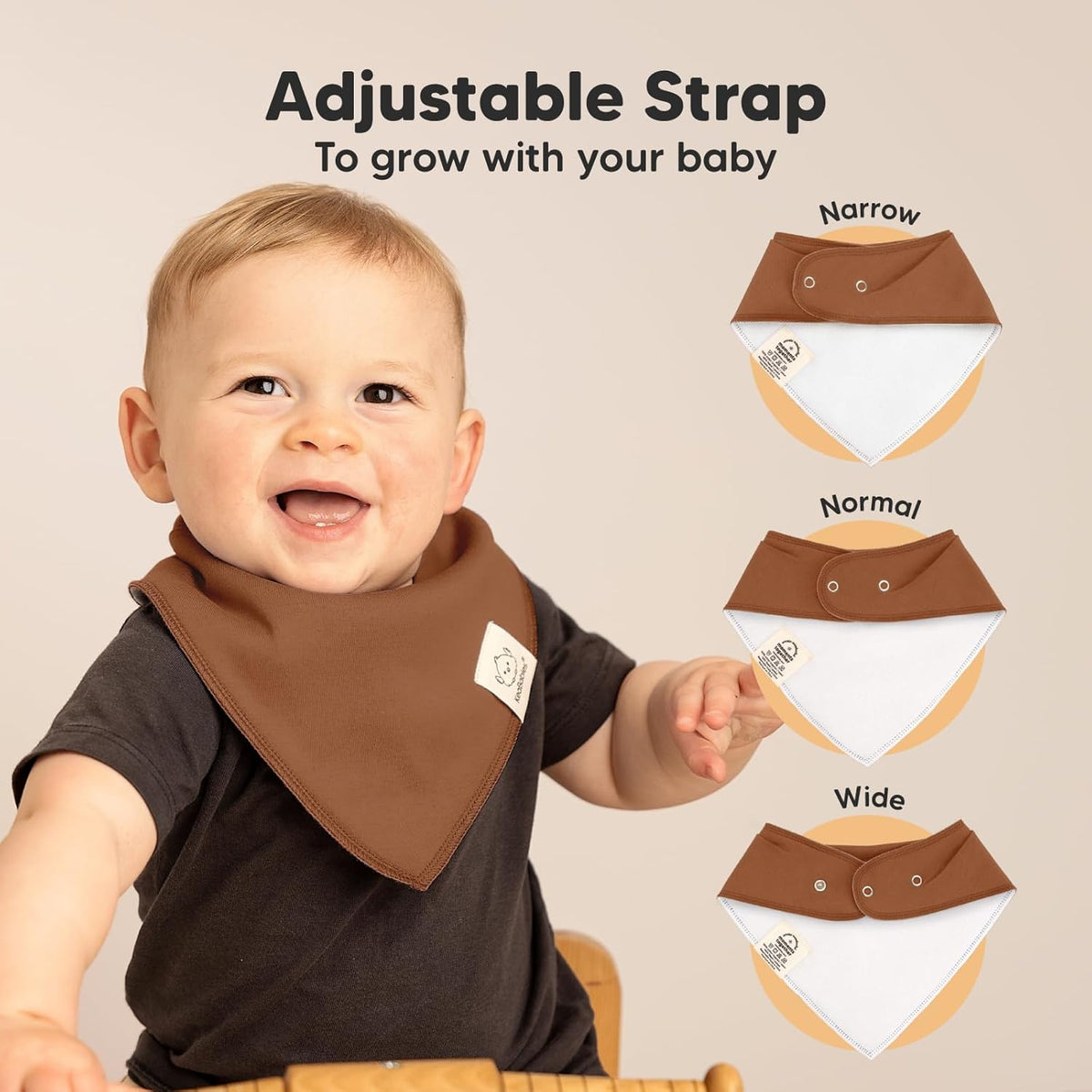 8-Pack Organic Baby Bandana Bibs for Boys, Girls - Super Absorbent Triangle Baby Bibs for Drooling