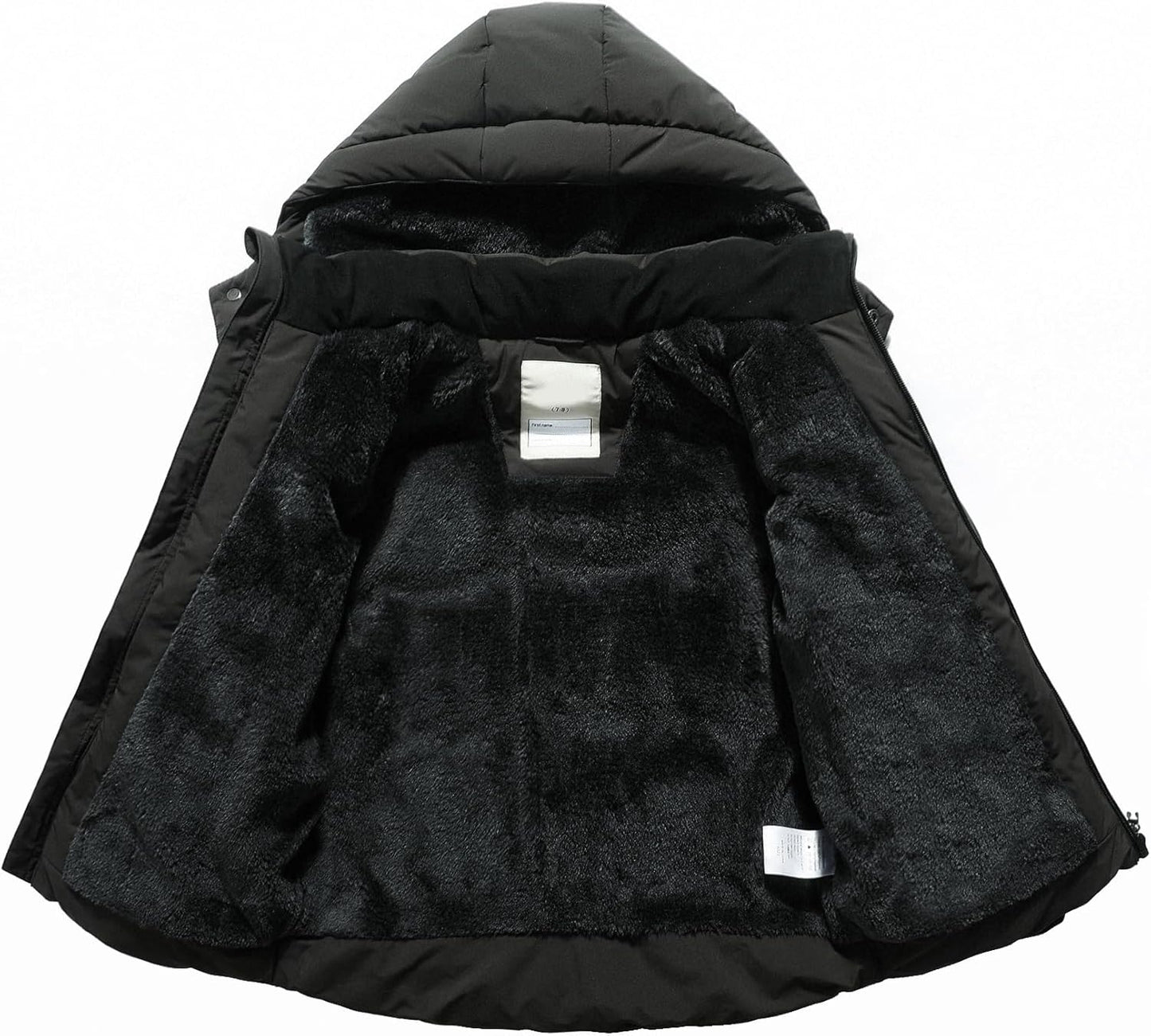Kids Boy's Winter Coat Fleece Lined Waterproof Jacket Puffy Cotton Coat Thick Hooded Down Outdoor