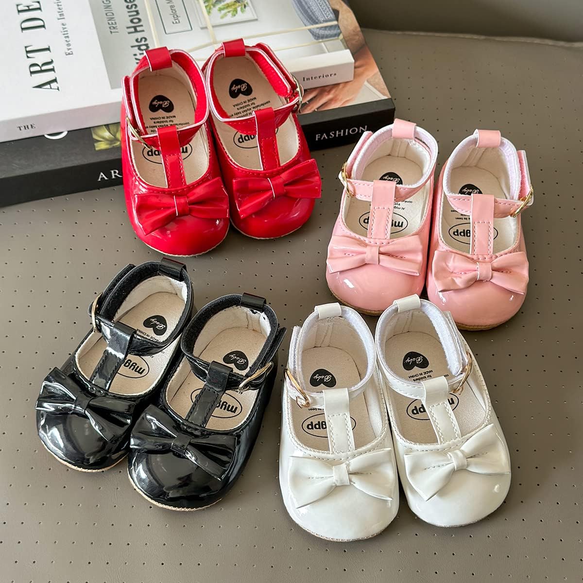 Baby Shoes Mary Jane Flats Non Slip Soft Sole Infant Toddler Sneakers First Walkers Party Christmas