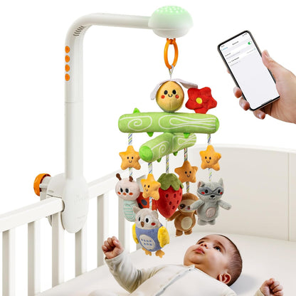 TUMAMA Crib Mobile with Music and Lights, Baby Mobile Cute Bee Crib Toys Hanging, Remote Control