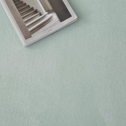 Loartee Coral Velvet Crawling Rugs (4'11"x4'11", Light Green) for Toddler Children Play Area Rugs