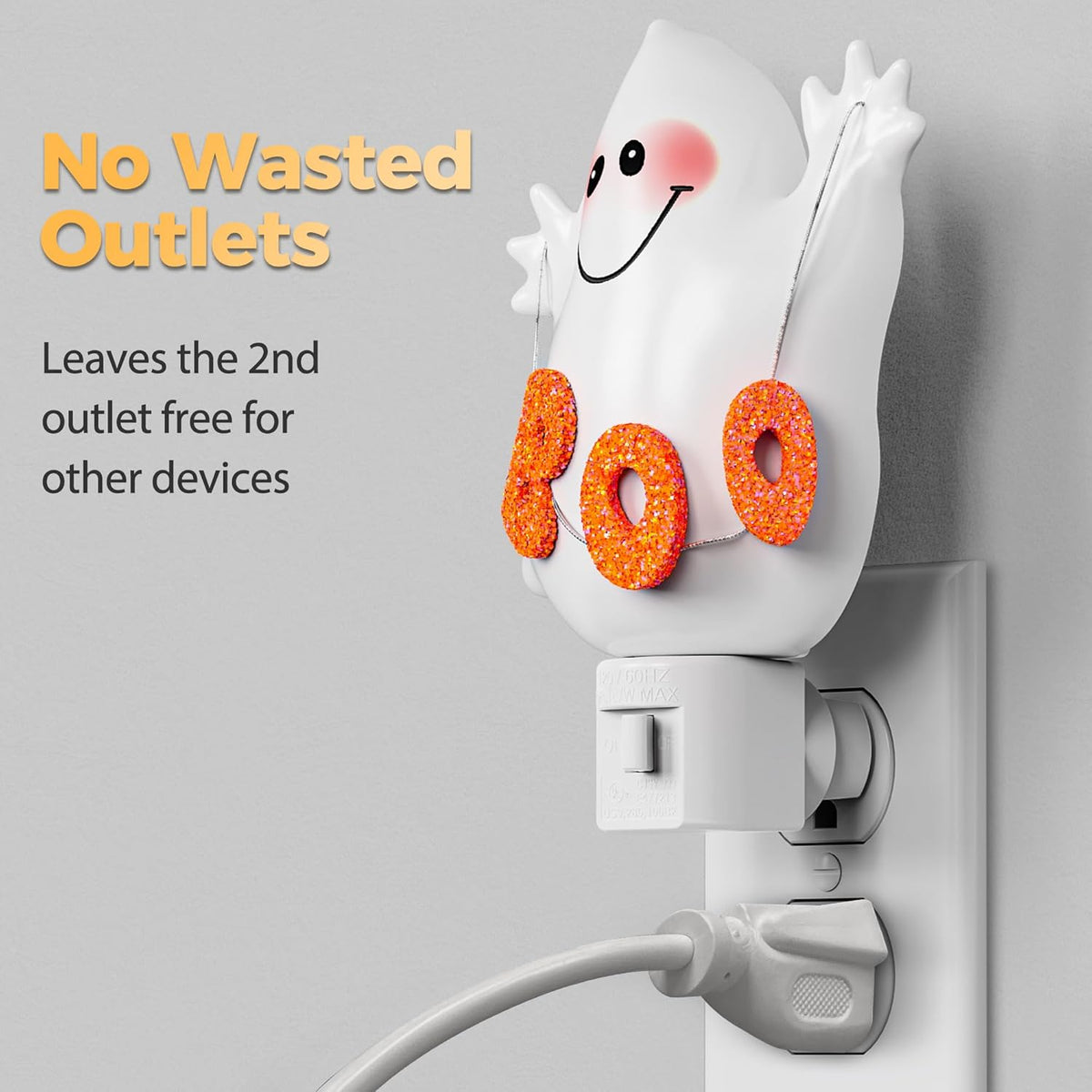 DORESshop Halloween Night Light Plug in, Ghost Night Lights Plug into Wall, Plug in Nightlight with
