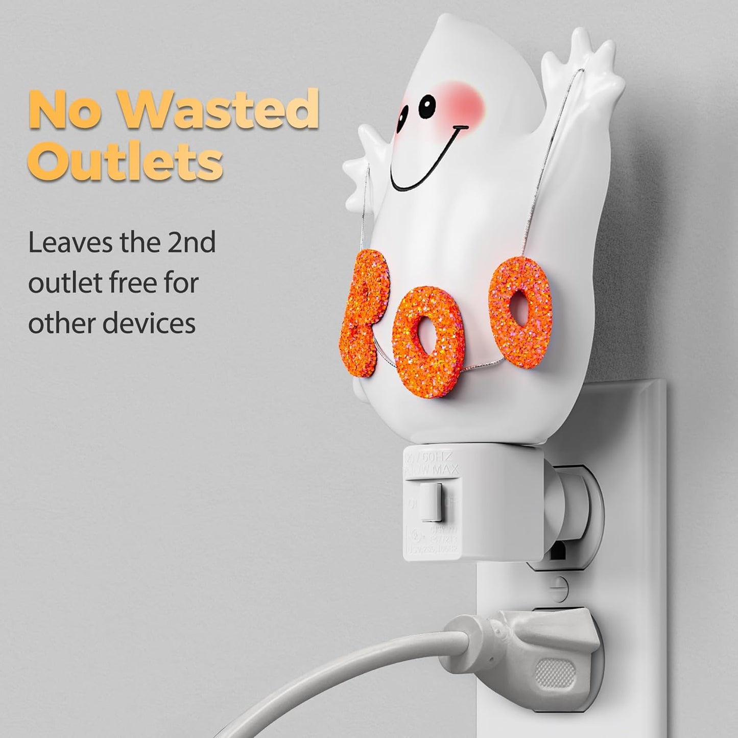 DORESshop Halloween Night Light Plug in, Ghost Night Lights Plug into Wall, Plug in Nightlight with
