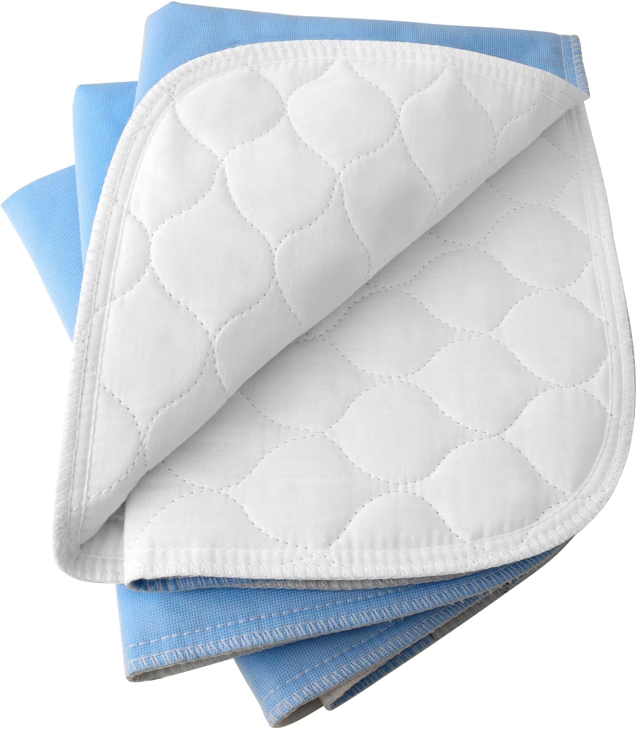 4-Layer Ultra Soft Quilted Bed Pads, 18" x 24" (3 Pack), Heavy Absorbency Underpad, Machine
