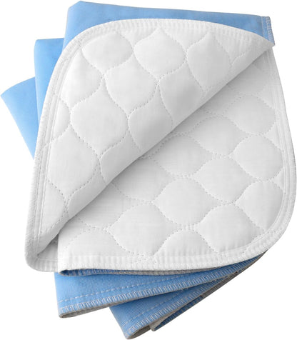 4-Layer Ultra Soft Quilted Bed Pads, 18" x 24" (3 Pack), Heavy Absorbency Underpad, Machine