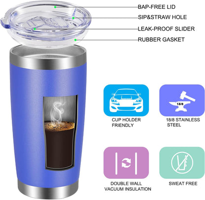 VEGOND 20oz Tumbler with Lid and Straw Stainless Steel Tumbler Cup Vacuum Insulated Double Wall