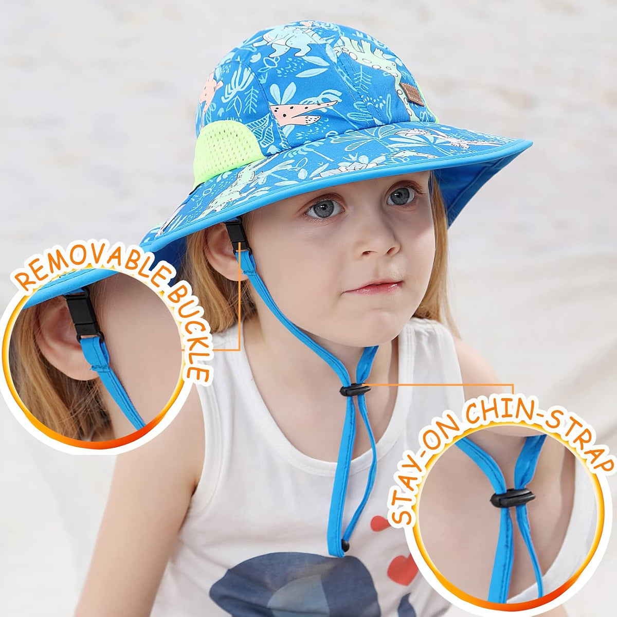 XIAOHAWANG Girls Sun Hat Baby Beach Hats Boys UPF 50+ Kids Summer Protection Cap Toddler Breathable