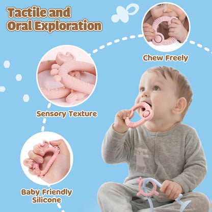Baby Teething Relief Sensory Toys, High Chair Suction Cup Toy
