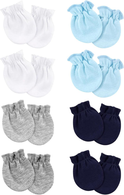 Newborn Baby Mittens No Scratch Cotton Elastic Wrist Gloves Infant Toddler Mittens for Baby Boy