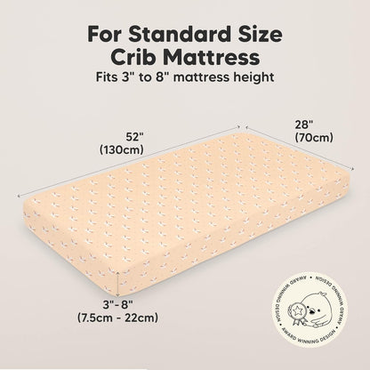 KeaBabies 2-Pack Organic Crib Sheets for Boys, Girls - 52x28 Fitted Crib Mattress Sheet Neutral