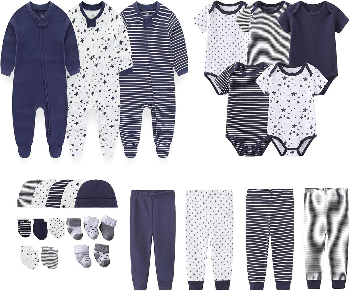 Newborn Layette Gift Set 27-Piece Baby Girl Clothes Bodysuits, Pants Essentials and Accessories