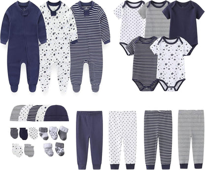 Newborn Layette Gift Set 27-Piece Baby Girl Clothes Bodysuits, Pants Essentials and Accessories