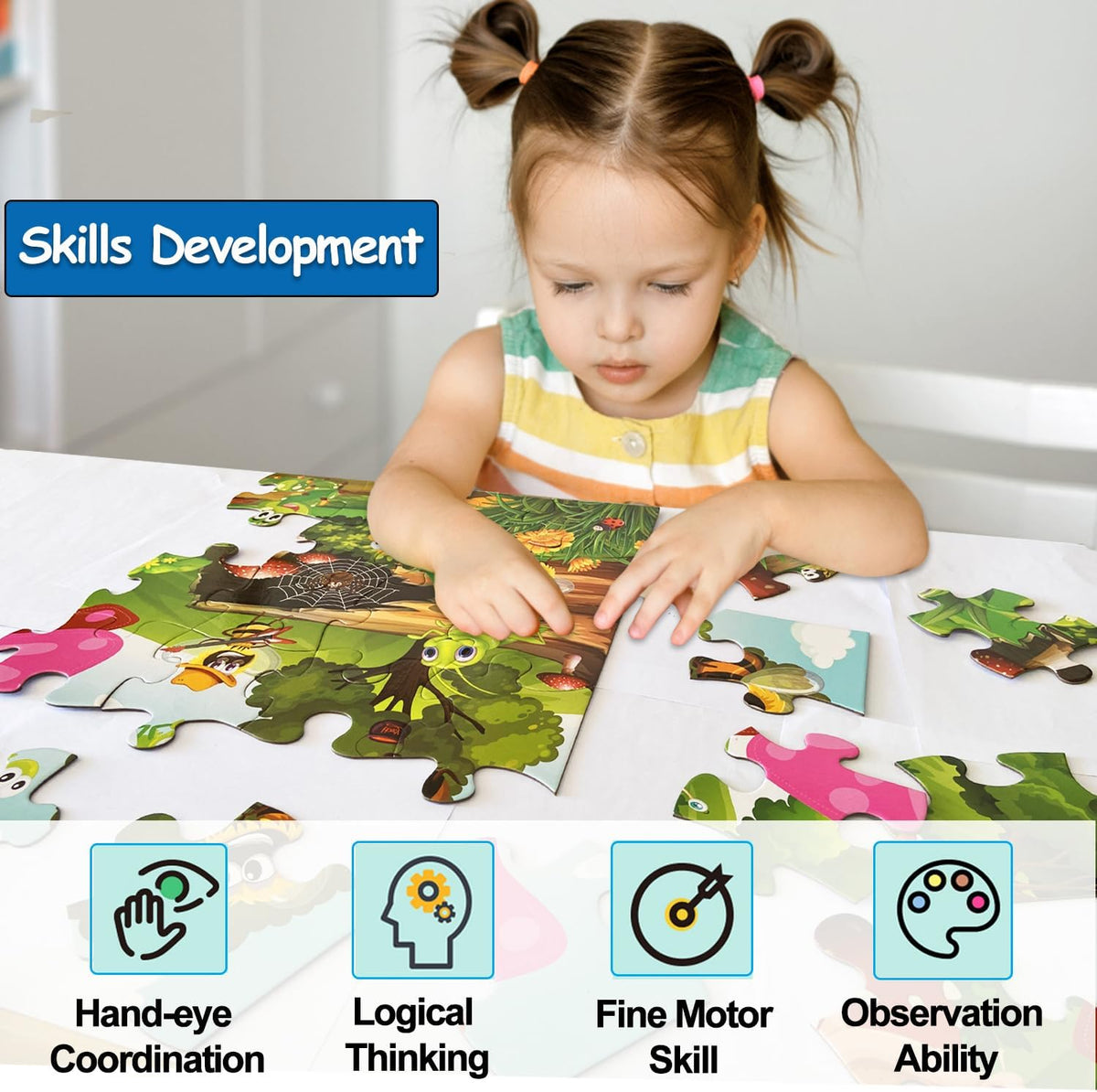 Jumbo Floor Puzzle for Kids, Large Jigsaw Puzzles 35 Piece for Kids Ages 3-5,Preschool Learning &