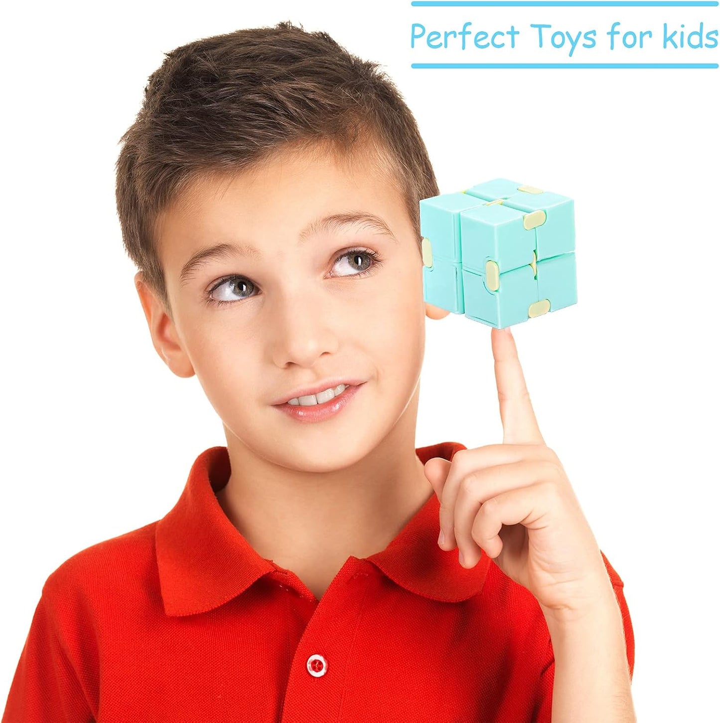 Chivao 60 Pieces Kids Party Favors Cube Toy Sensory Cube Valentine's Day Hand Held Block Sensory