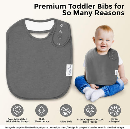 Organic Cotton Baby Bibs – Soft Teething & Drool Bib for Newborns & Toddlers – Hypoallergenic