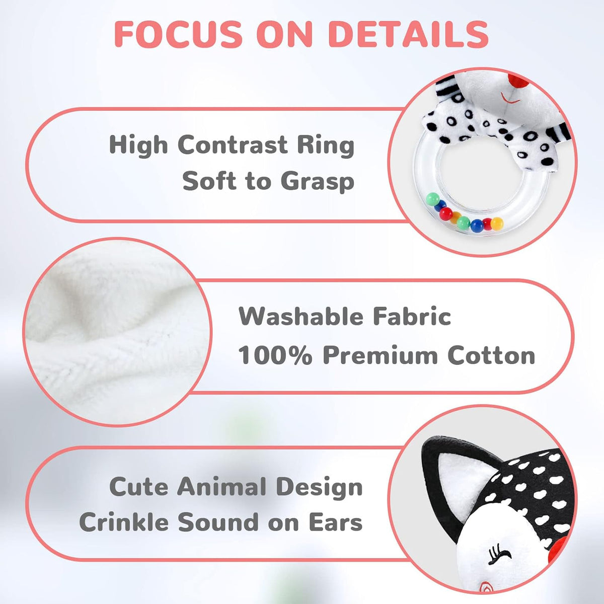 Baby Rattles 0-6 Months Baby Toys 0-6 Months, Newborn Toys 0 3 Months Brain Development, Infant