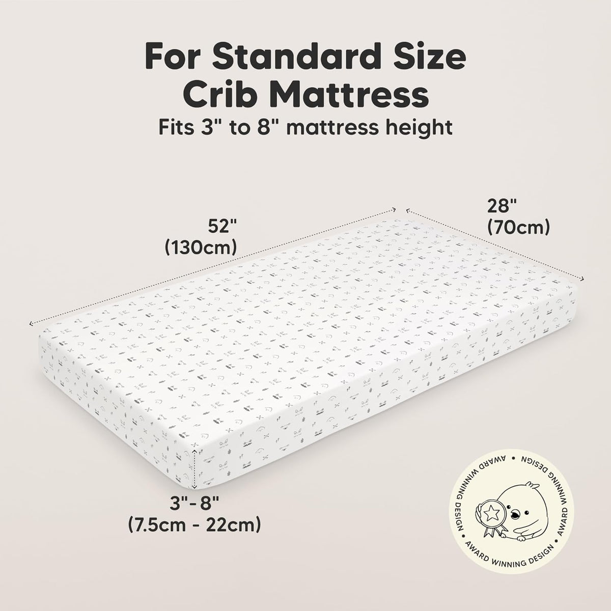 KeaBabies 2-Pack Organic Crib Sheets for Boys, Girls - 52x28 Fitted Crib Mattress Sheet Neutral