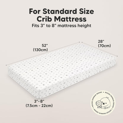 KeaBabies 2-Pack Organic Crib Sheets for Boys, Girls - 52x28 Fitted Crib Mattress Sheet Neutral