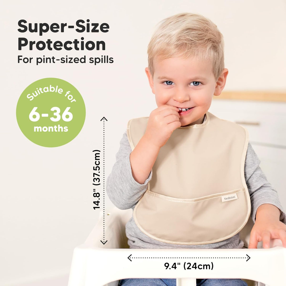 3-Pack Waterproof Baby Bibs for Eating - Lightweight Toddler Feeding Bibs with Large Food Catcher