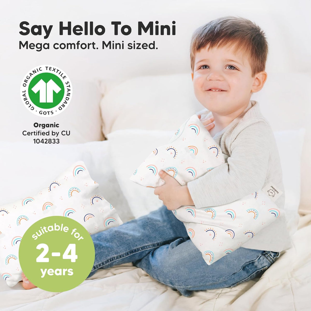 Mini Toddler Pillow with Pillowcase - 9x13 My Little Dreamy Travel Kids Pillow for Sleeping