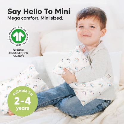 Mini Toddler Pillow with Pillowcase - 9x13 My Little Dreamy Travel Kids Pillow for Sleeping