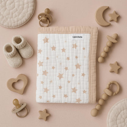 Organic Cotton Muslin Baby Blanket for Boys and Girls - Luxurious Soft Toddler Quilt for Swaddling